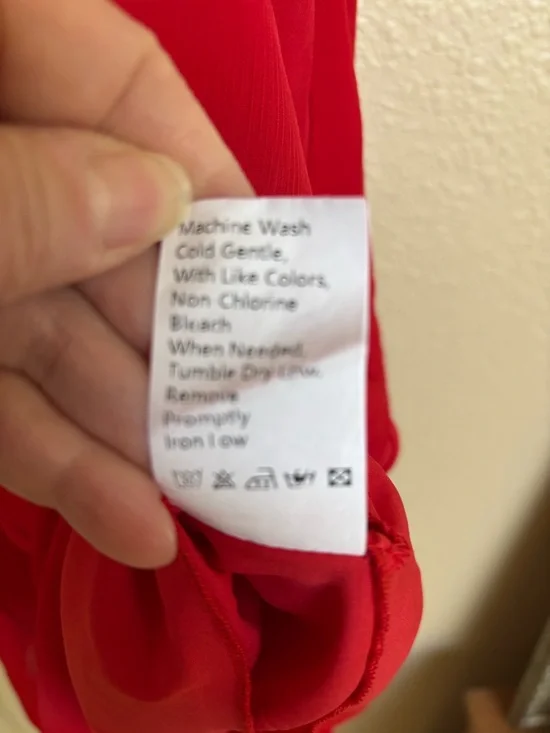 Red Tie-Front Ruffle Dress - Picture 9 of 12